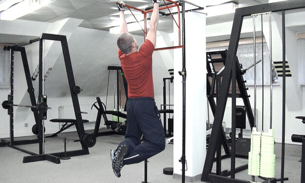 Shyby středním paralelním úchopem (parallel chin up)